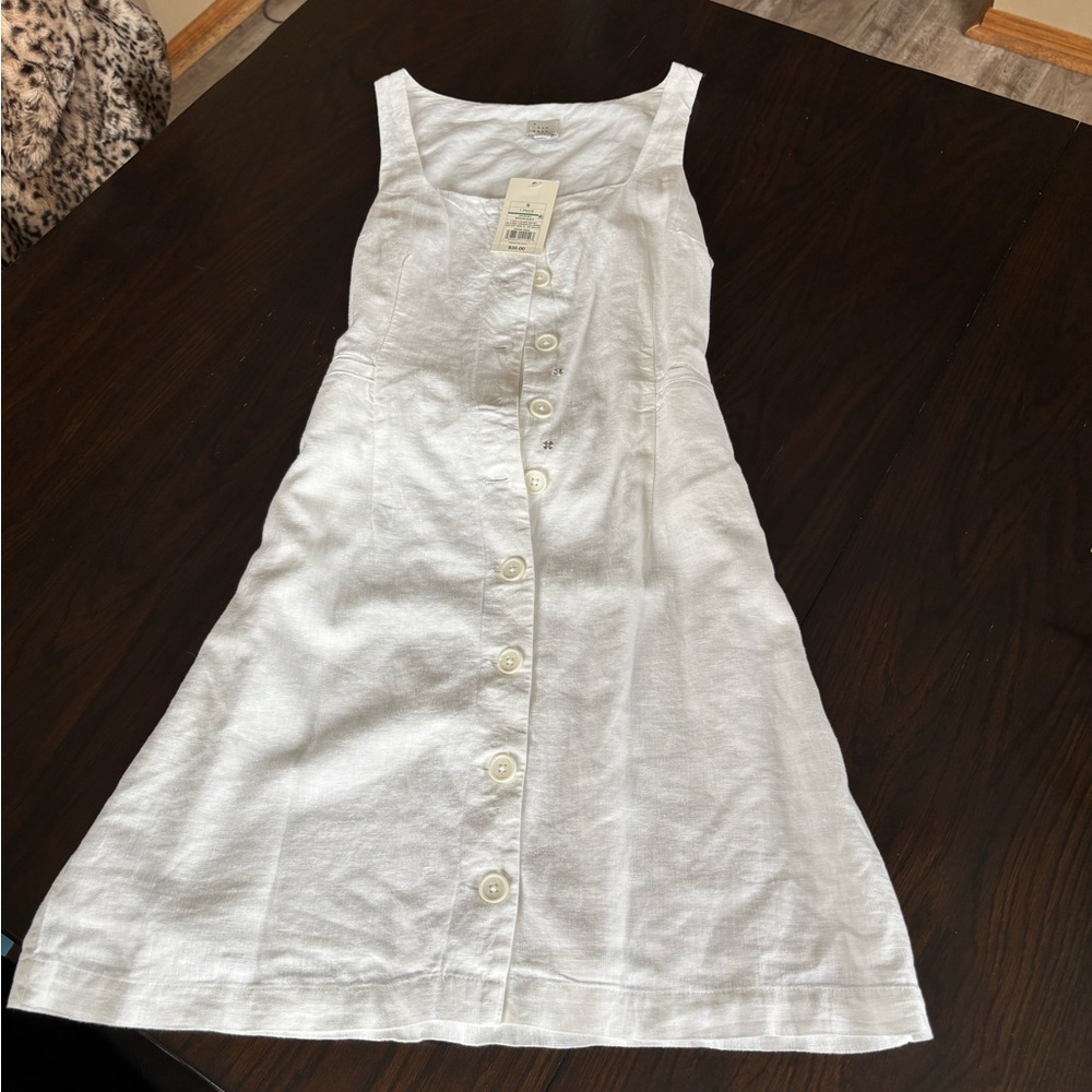 a new day White Button-Front Midi Dress